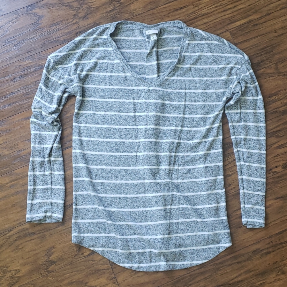Grey striped sweater